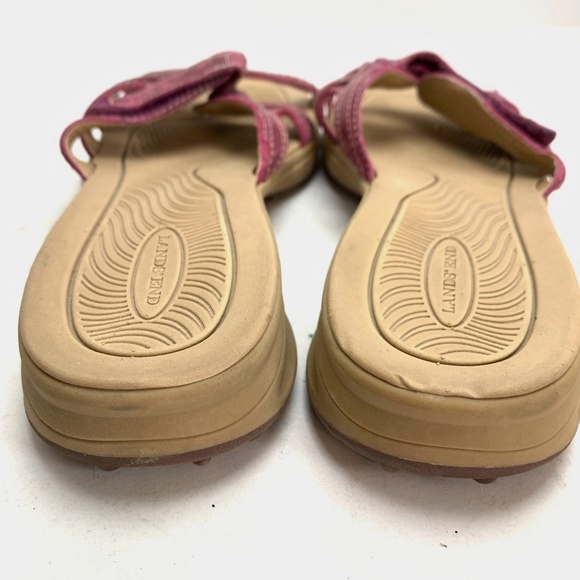 LAND'S END Purple Slides Sandals Flip Flops sz 7 D - Picture 2 of 16